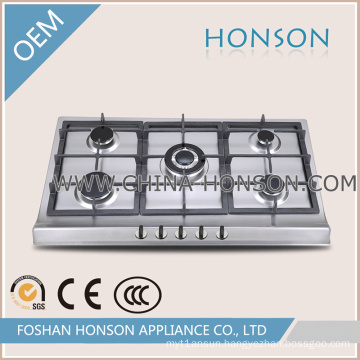 Stainless Steel 5 Burners Gas Hob